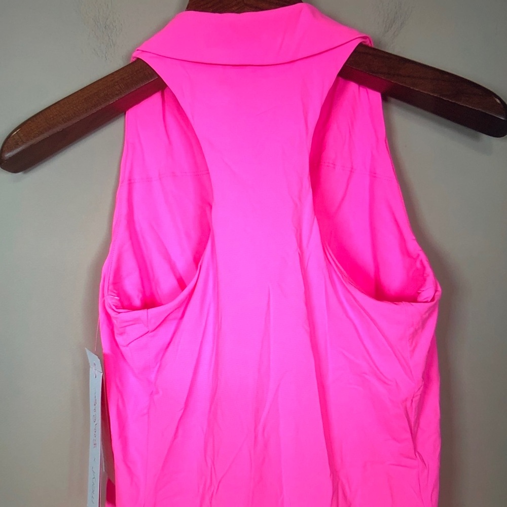 Lilly Pulitzer Neon Pink Sleeveless Collared Tank - Picture 10 of 10
